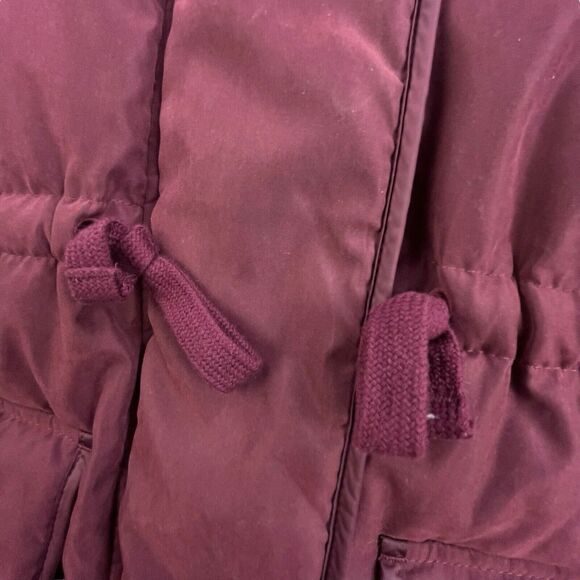 Abercrombie & Fitch Maroon Puffer Jacket with Faux Fur Hood - Picture 6 of 12